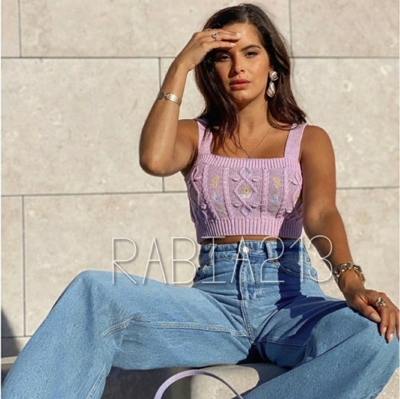 Zara flower cropped top - Picture 3 of 5